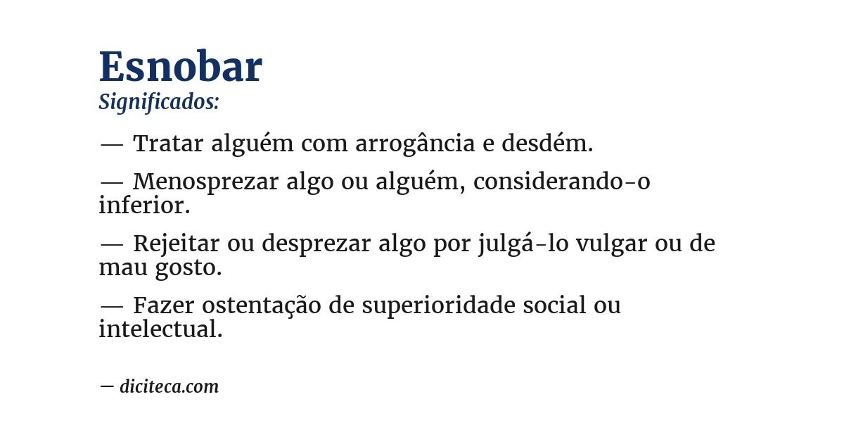 Significado de esnobar