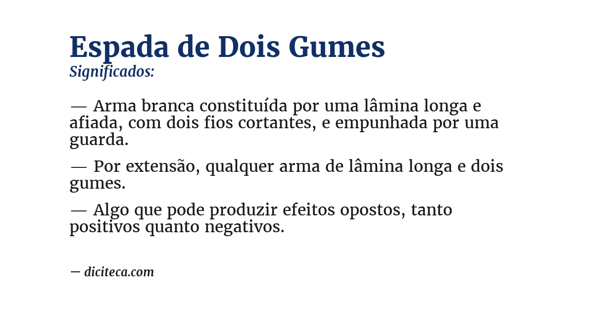 Significado de espada de dois gumes