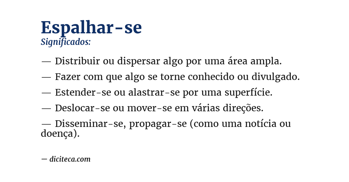 Significado de espalhar-se