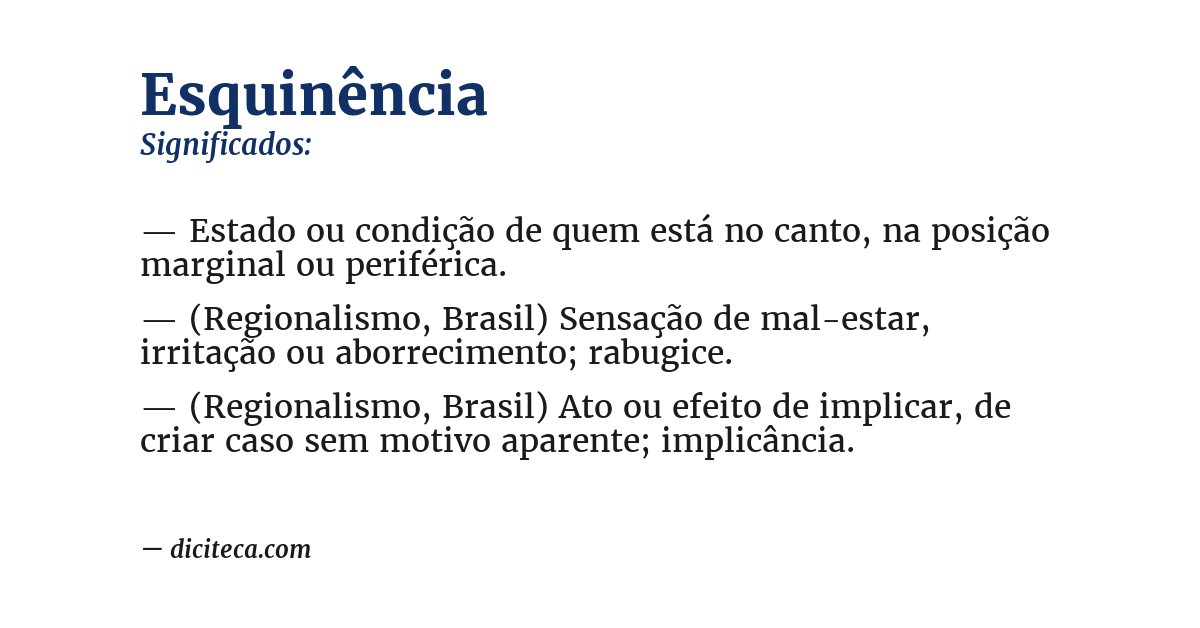Significado de esquinência