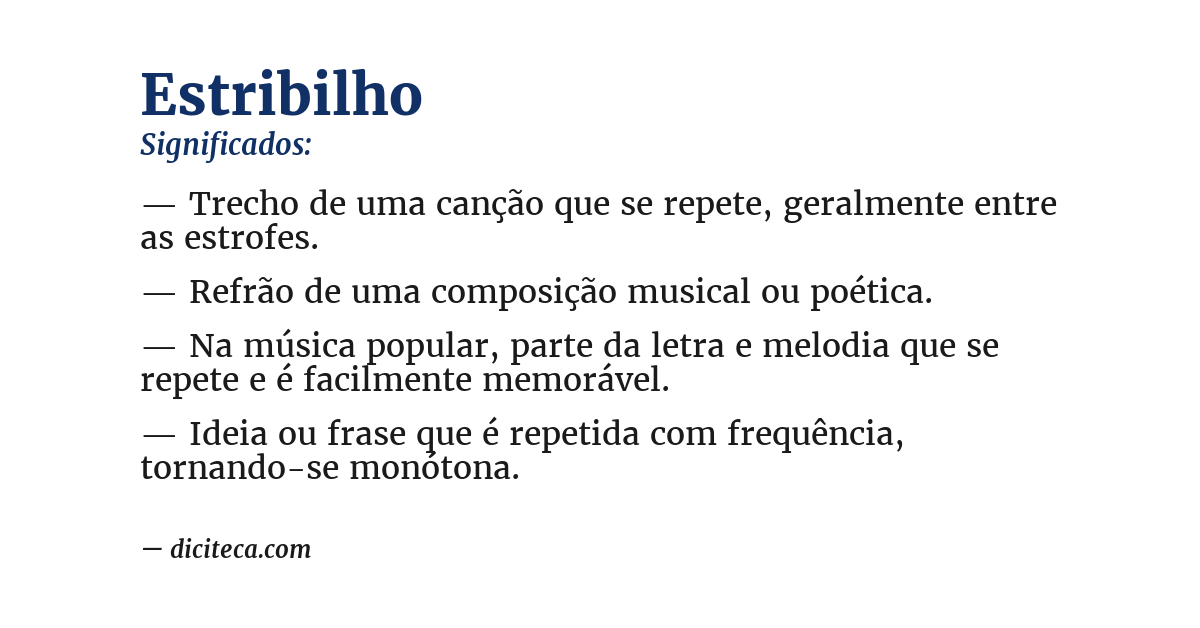 Significado de estribilho