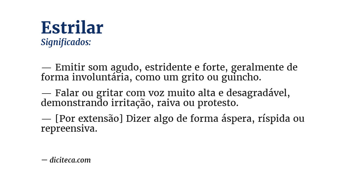 Significado de estrilar