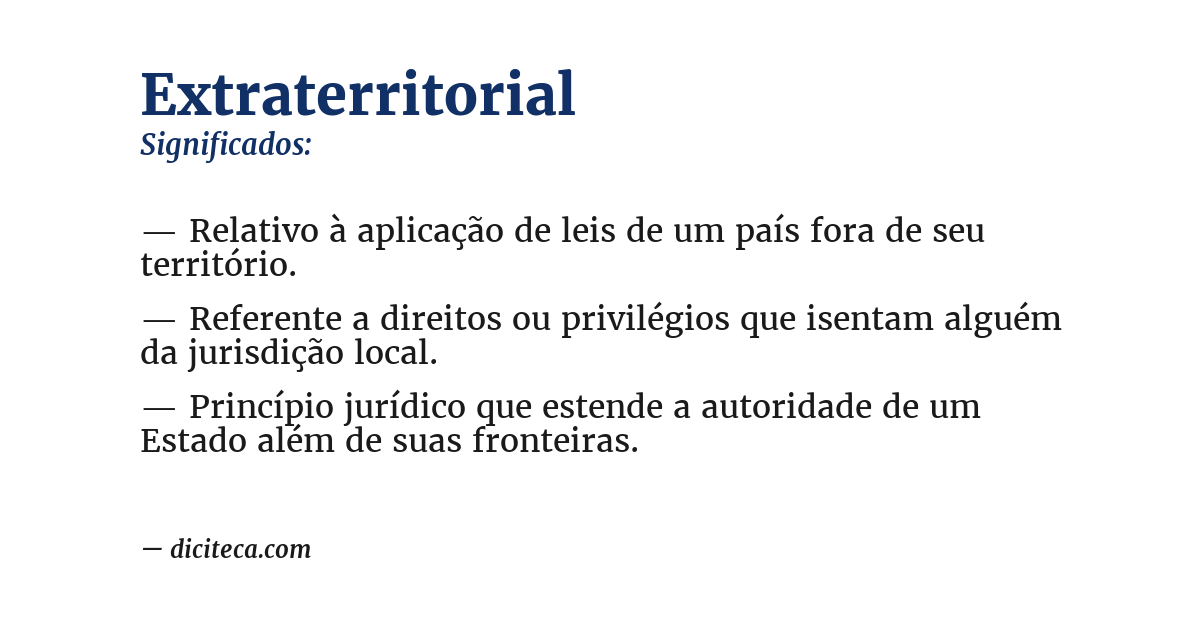 Significado de extraterritorial