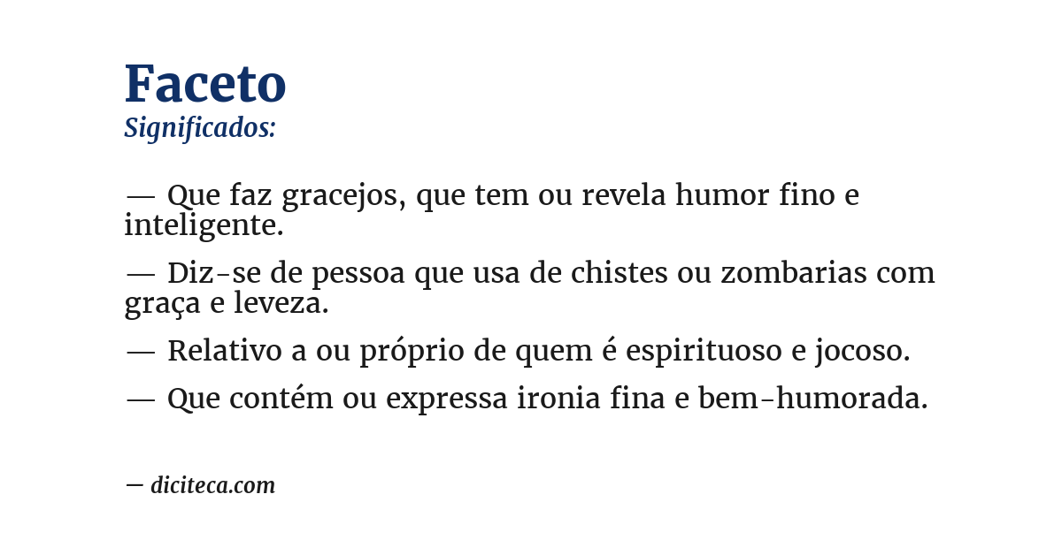 Significado de faceto