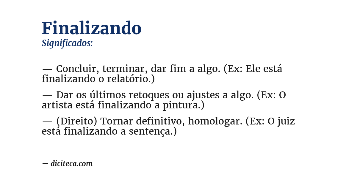 Significado de finalizando