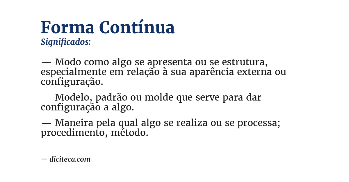 Significado de forma contínua