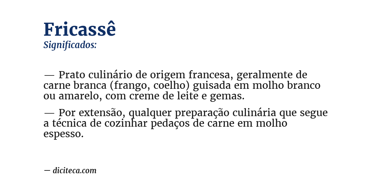 Significado de fricassê