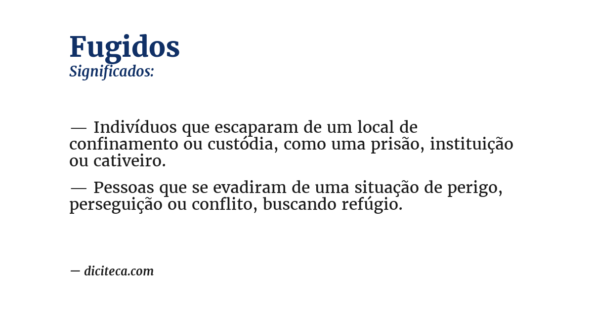 Significado de fugidos