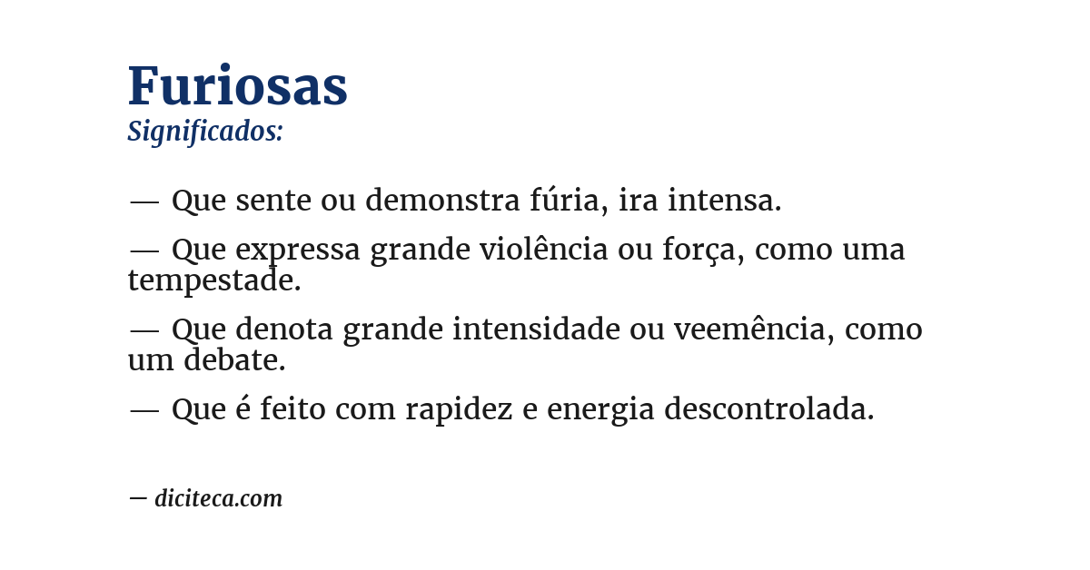 Significado de furiosas