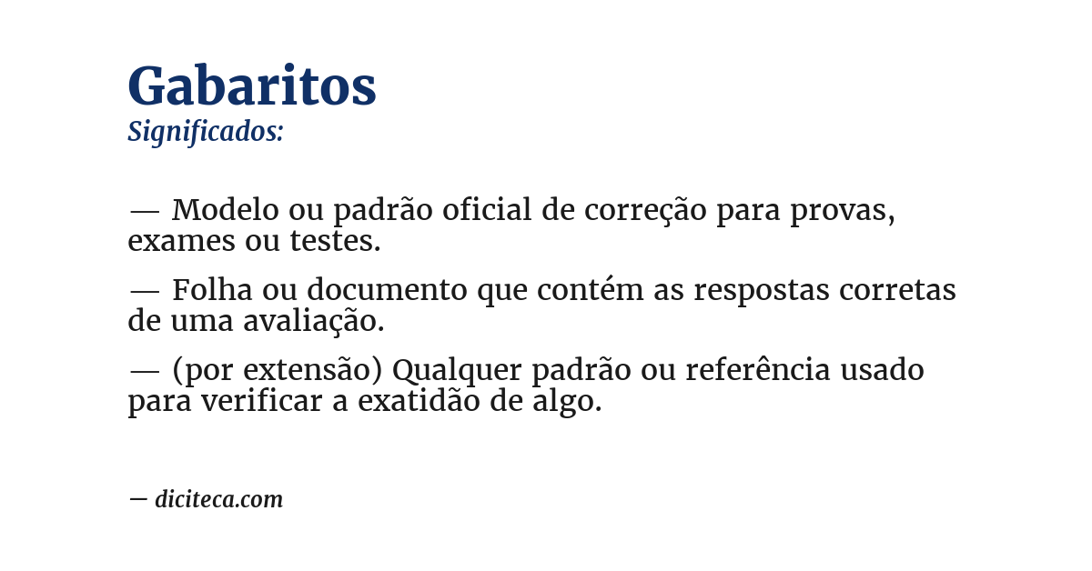 Significado de gabaritos