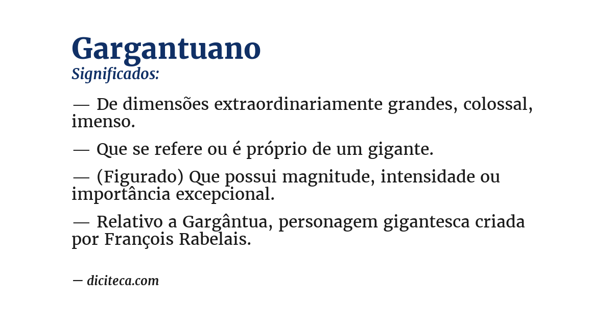 Significado de gargantuano