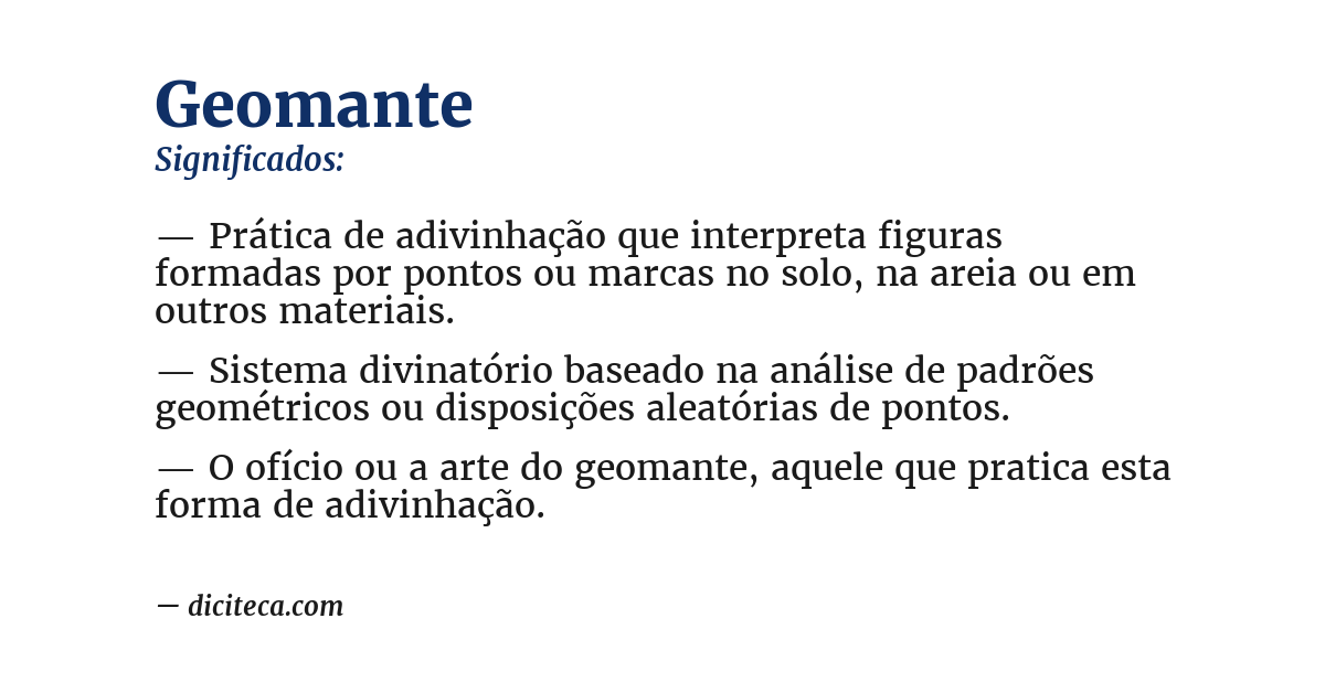 Significado de geomante