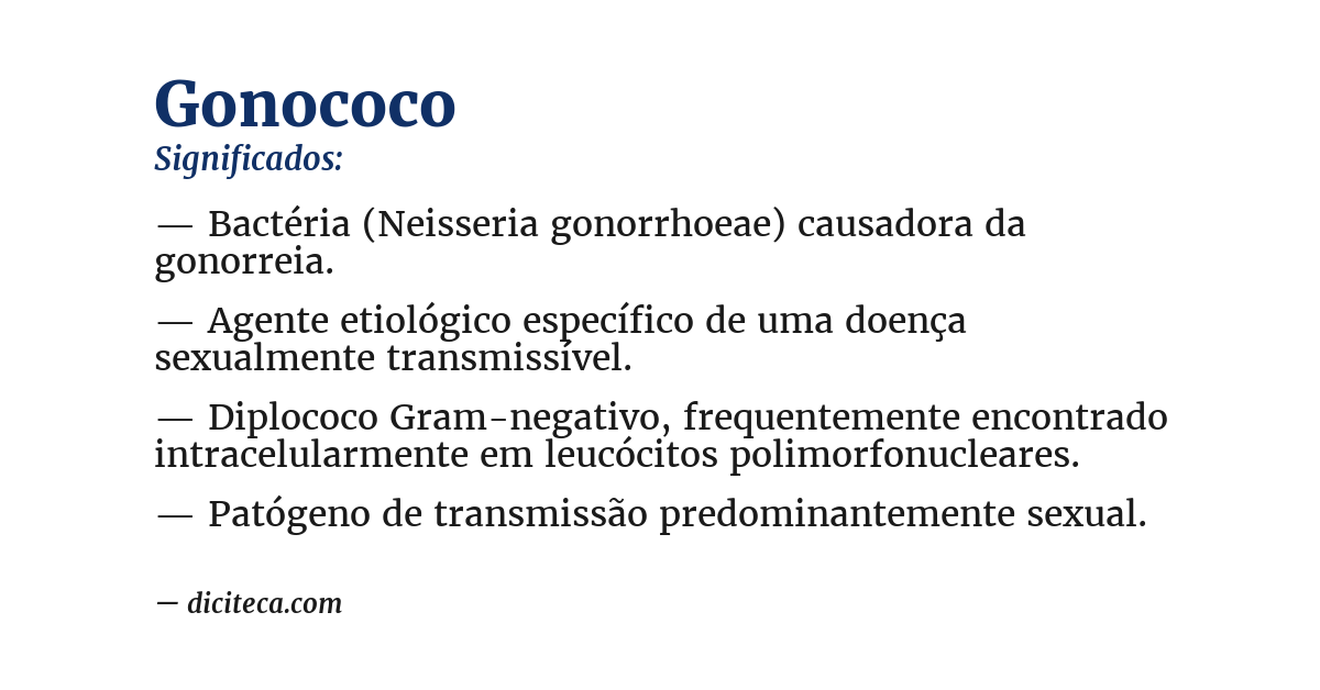 Significado de gonococo