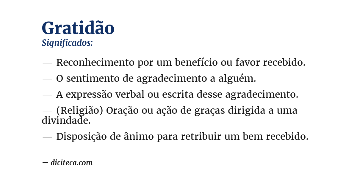 Significado de gratidão