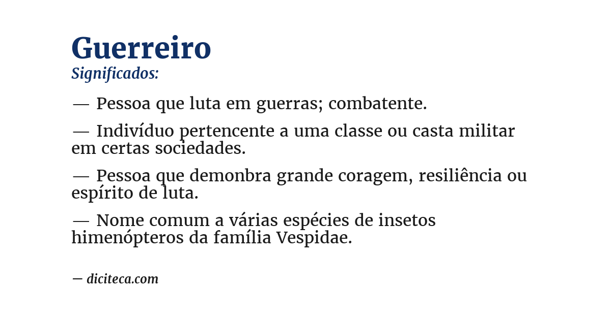 Significado de guerreiro