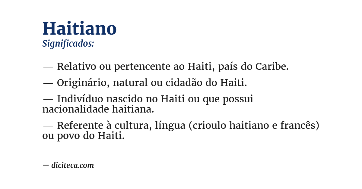 Significado de haitiano