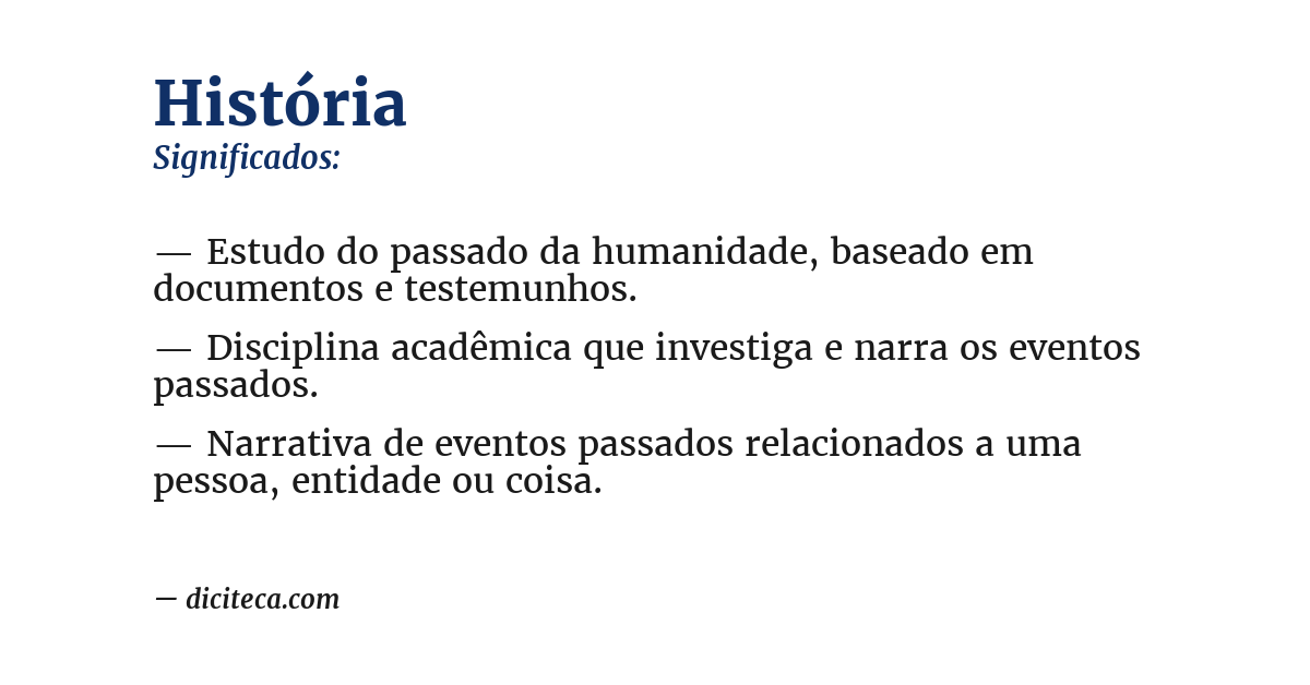 Significado de história