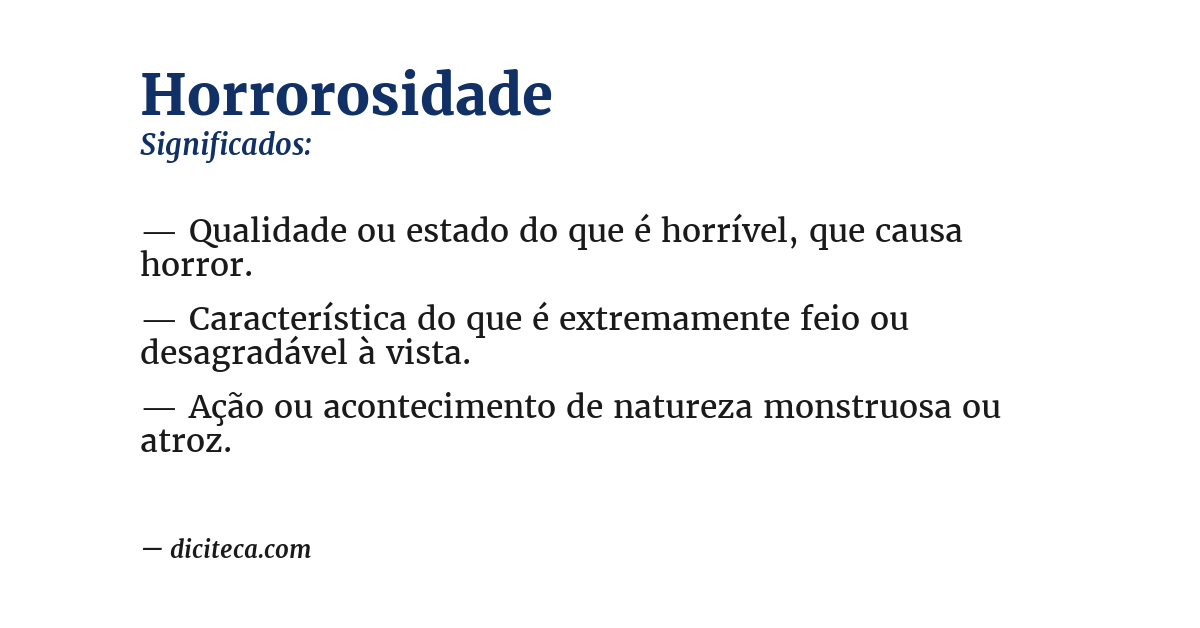 Significado de horrorosidade