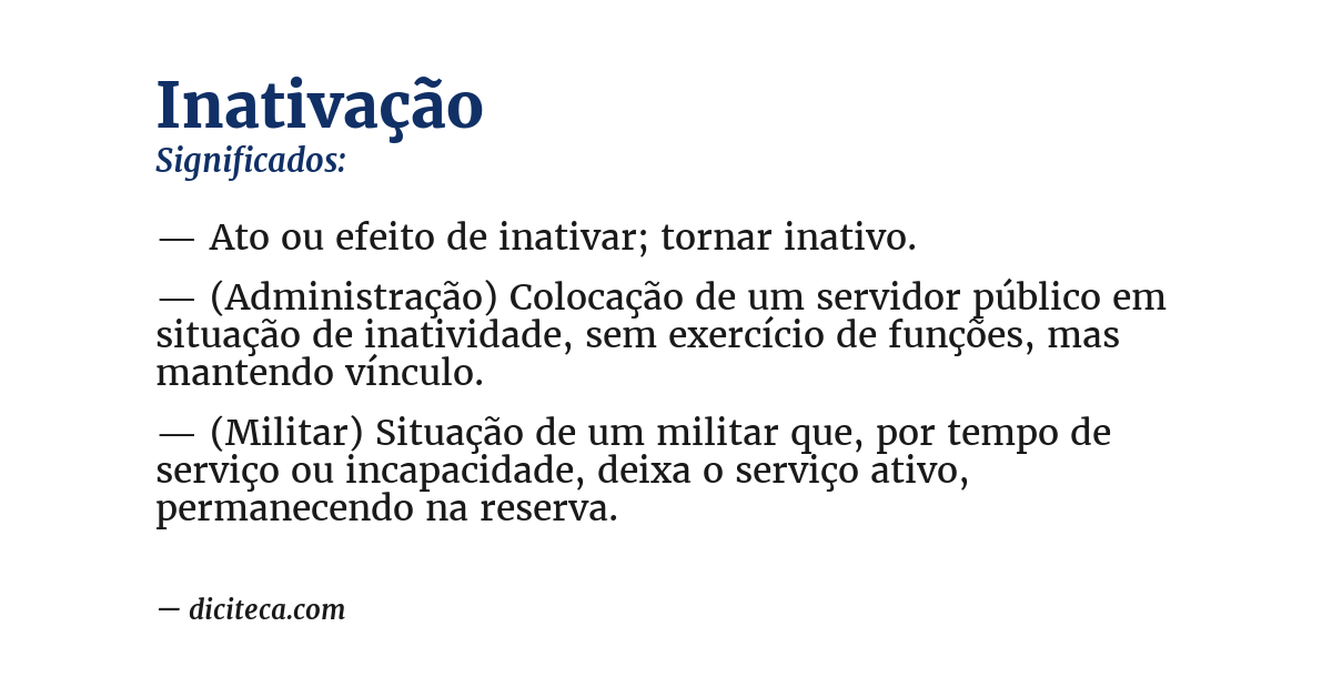 Significado de inativação
