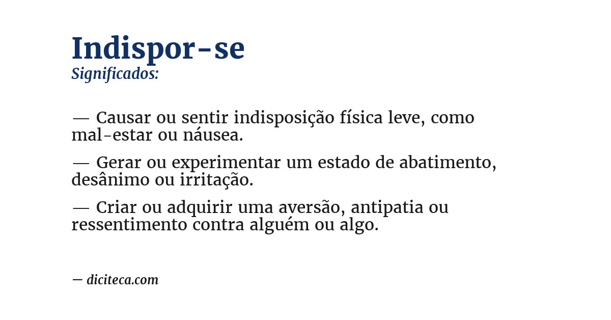 Significado de indispor-se