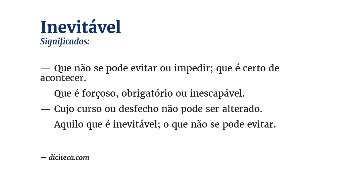 Significado de inevitável