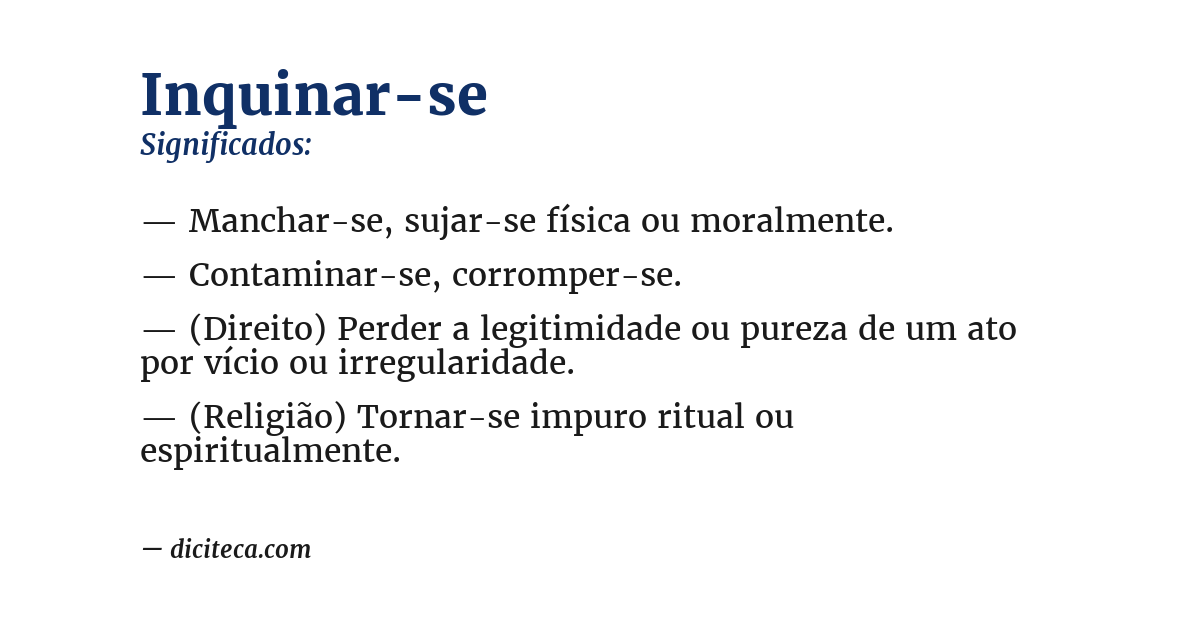 Significado de inquinar-se