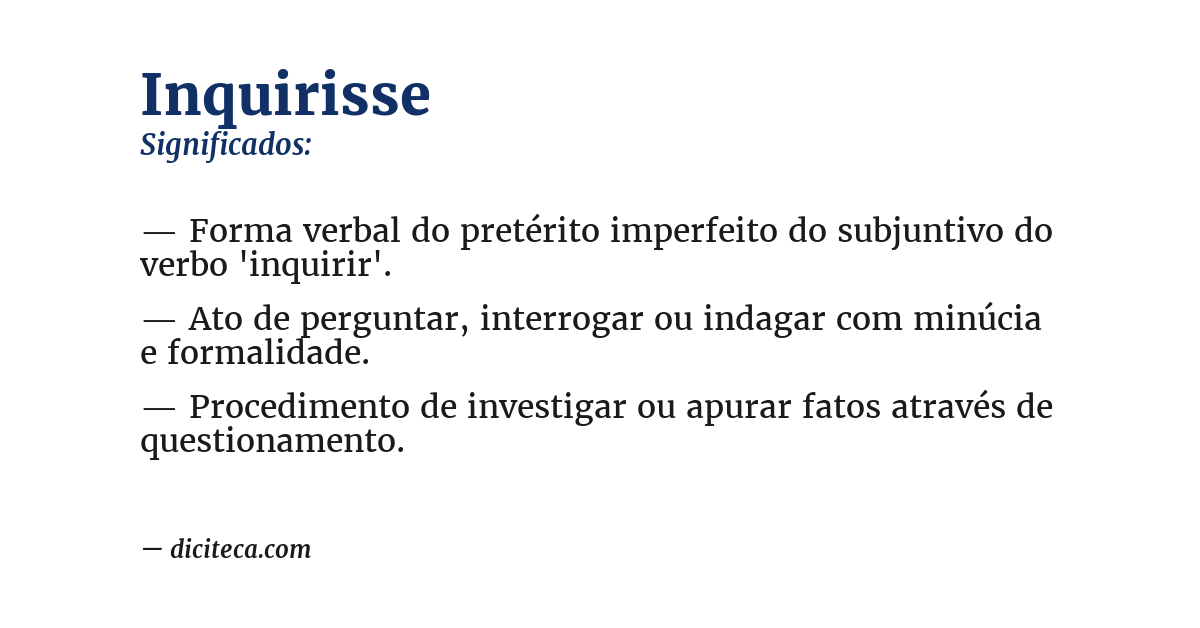 Significado de inquirisse