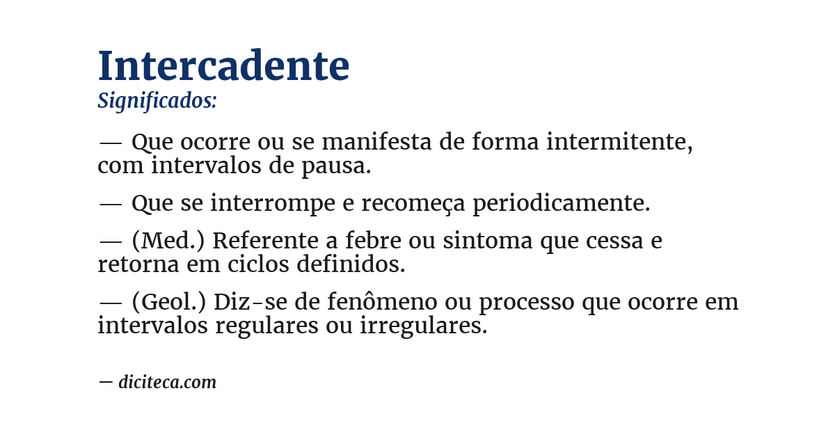 Significado de intercadente