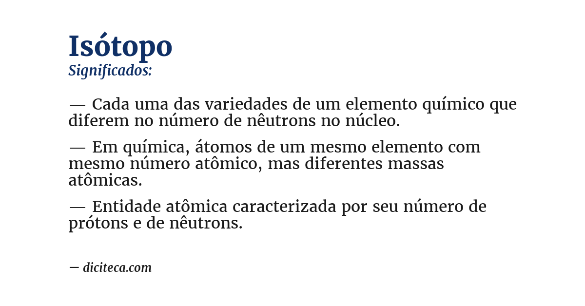Significado de isótopo
