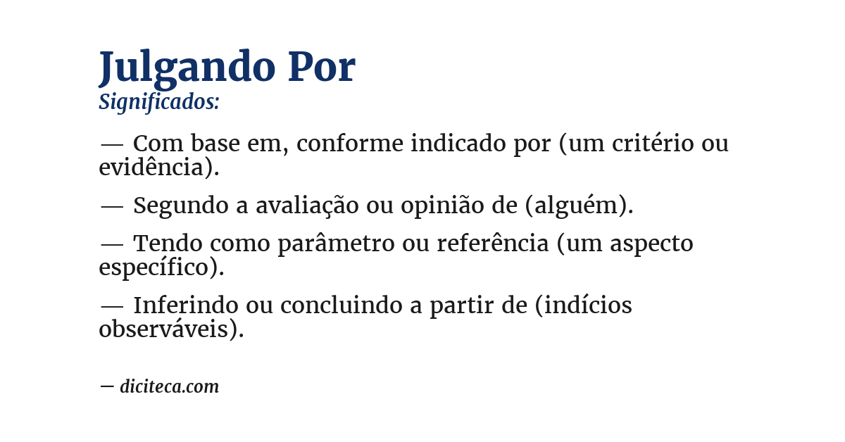 Significado de julgando por
