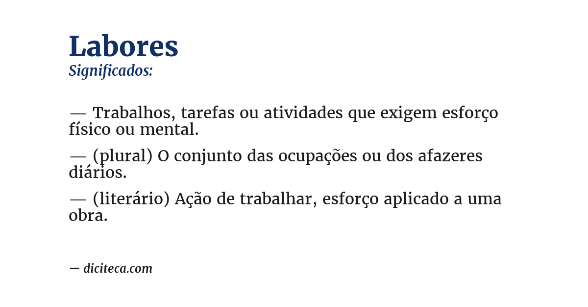Significado de labores