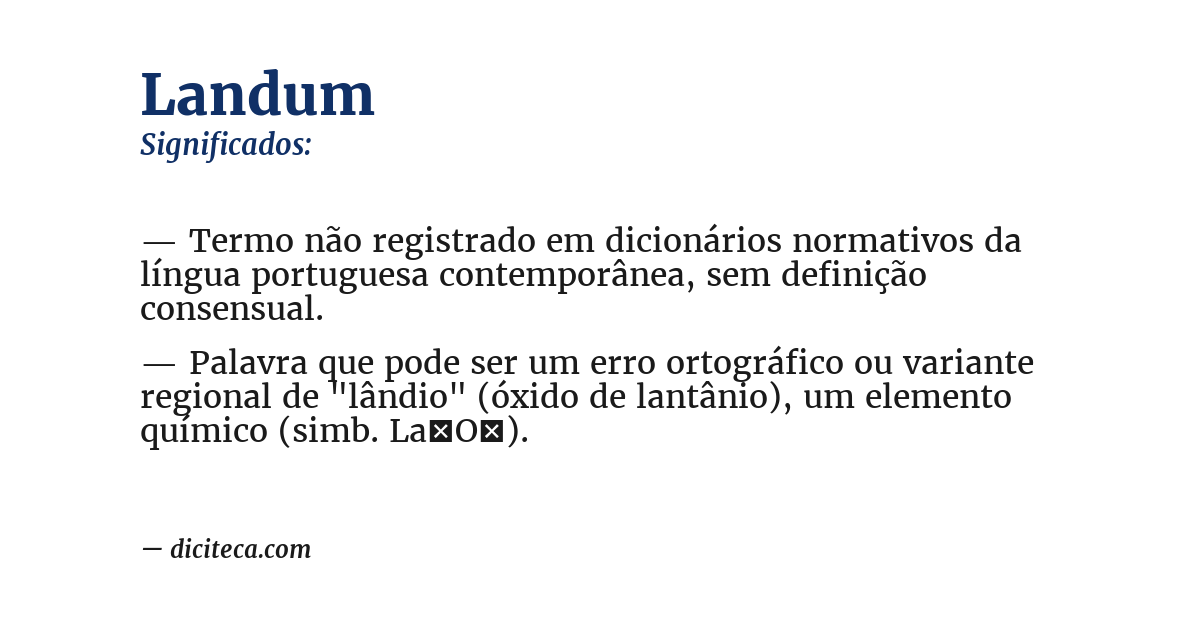 Significado de landum