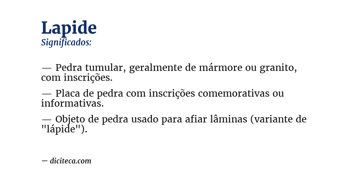 Significado de lapide