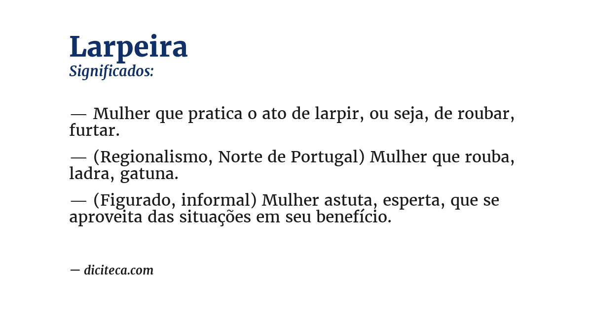 Significado de larpeira