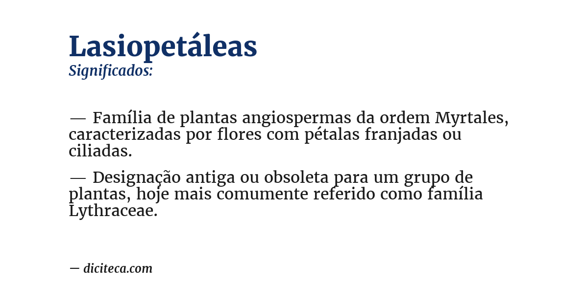 Significado de lasiopetáleas