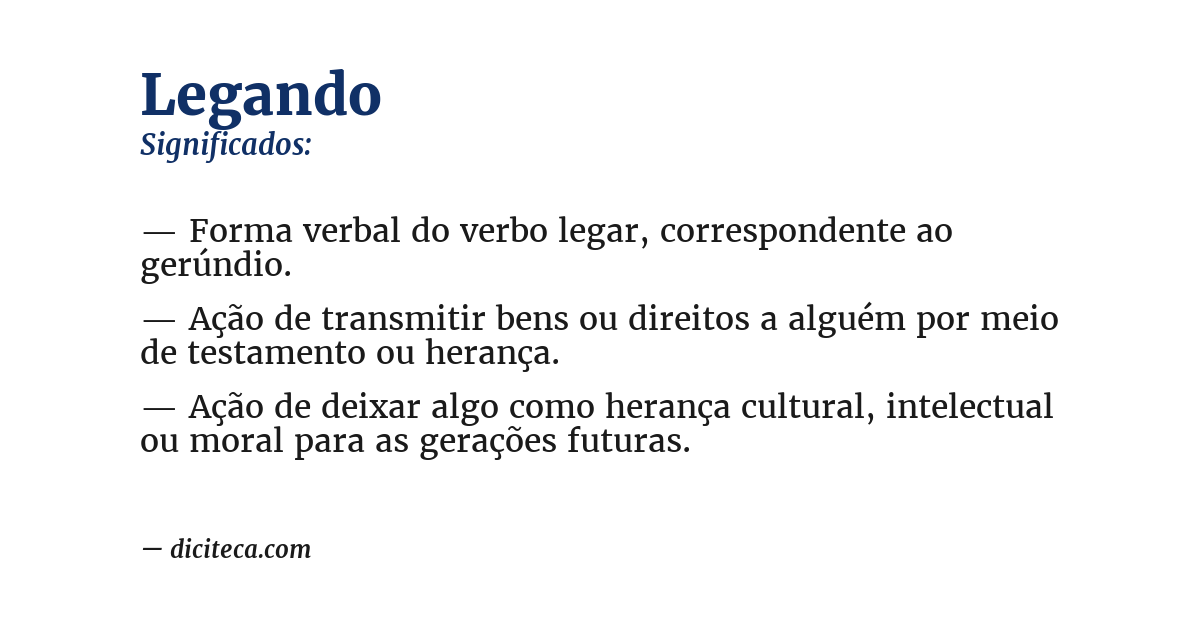 Significado de legando