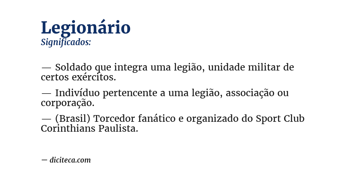 Significado de legionário