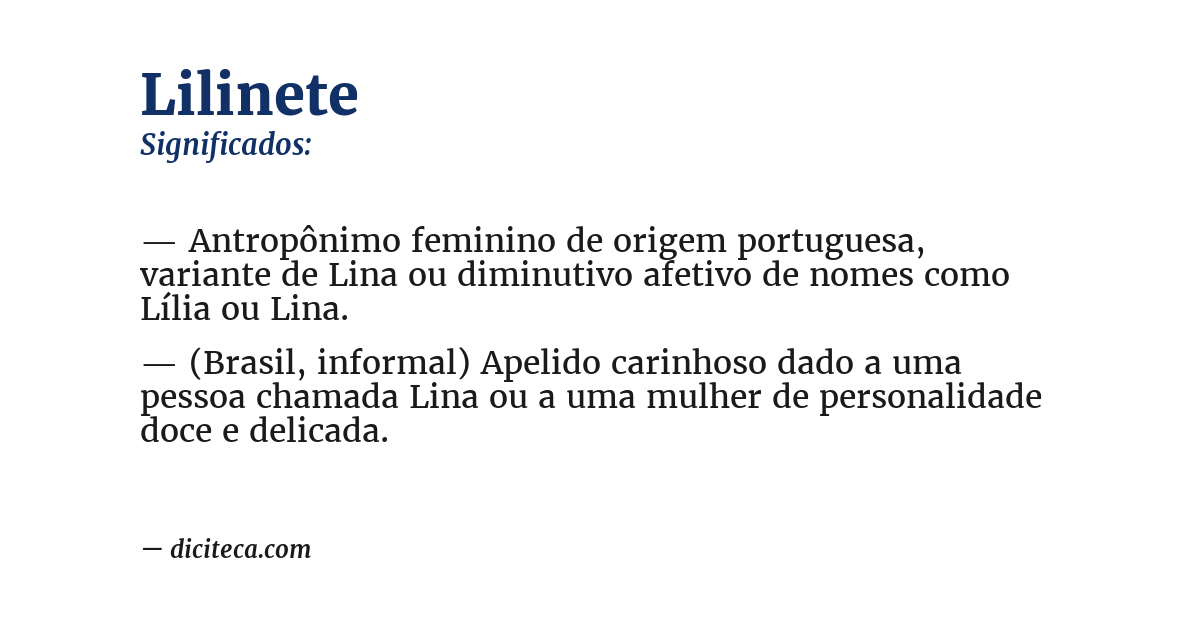 Significado de lilinete