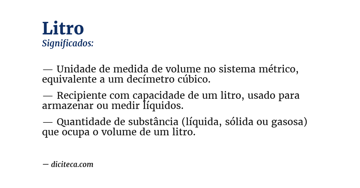 Significado de litro
