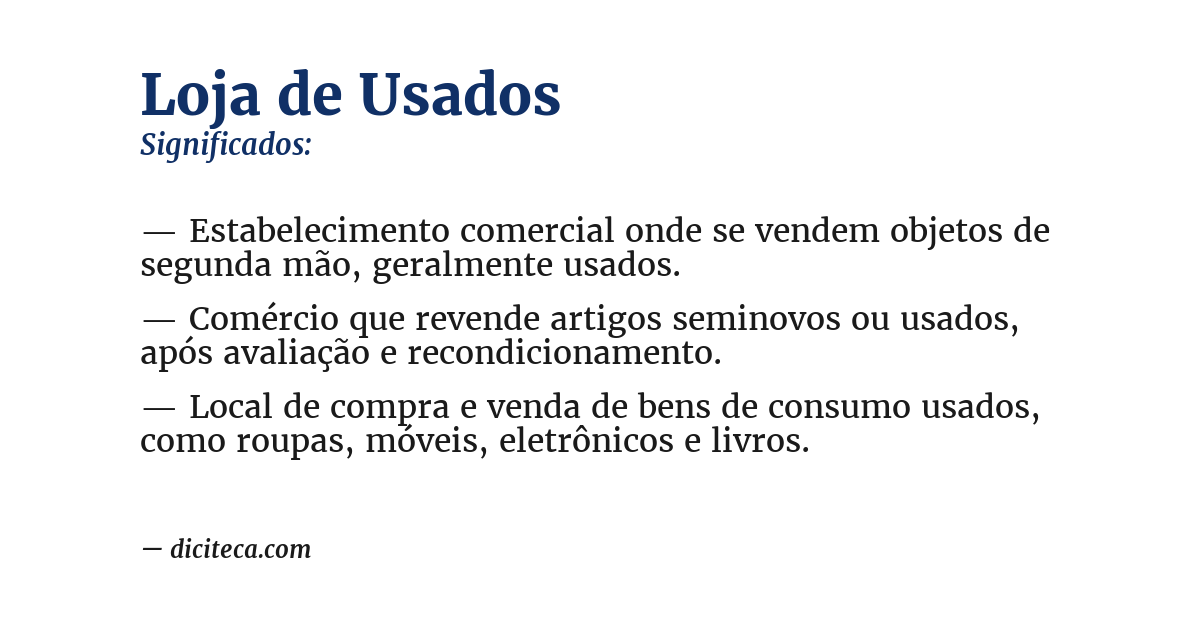 Significado de loja de usados