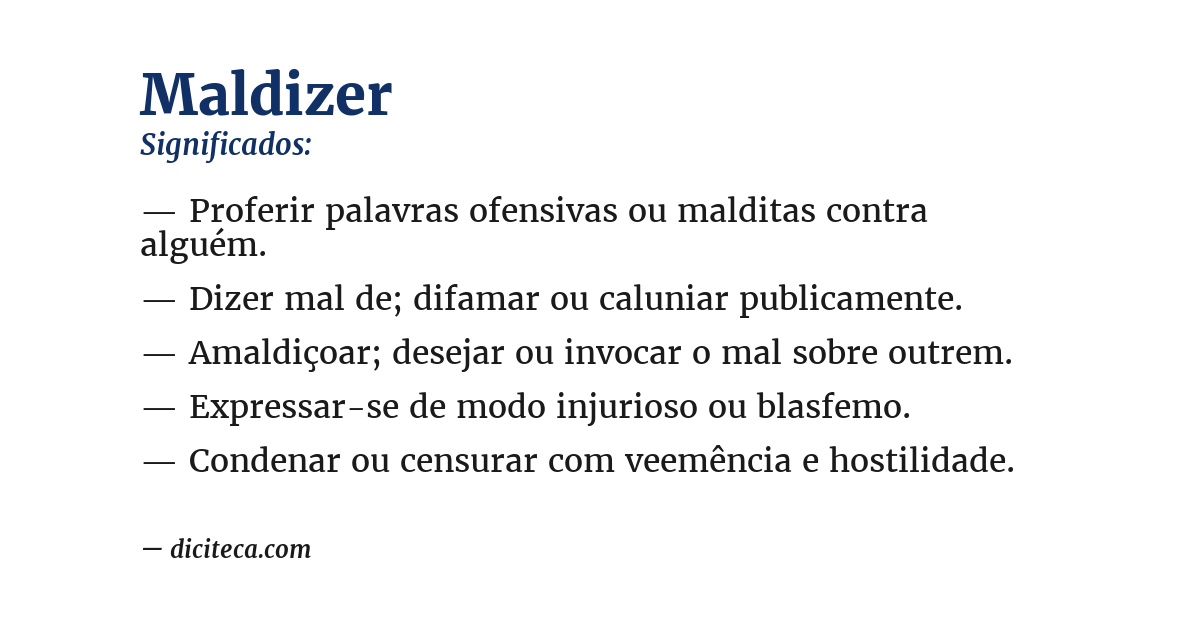 Significado de maldizer