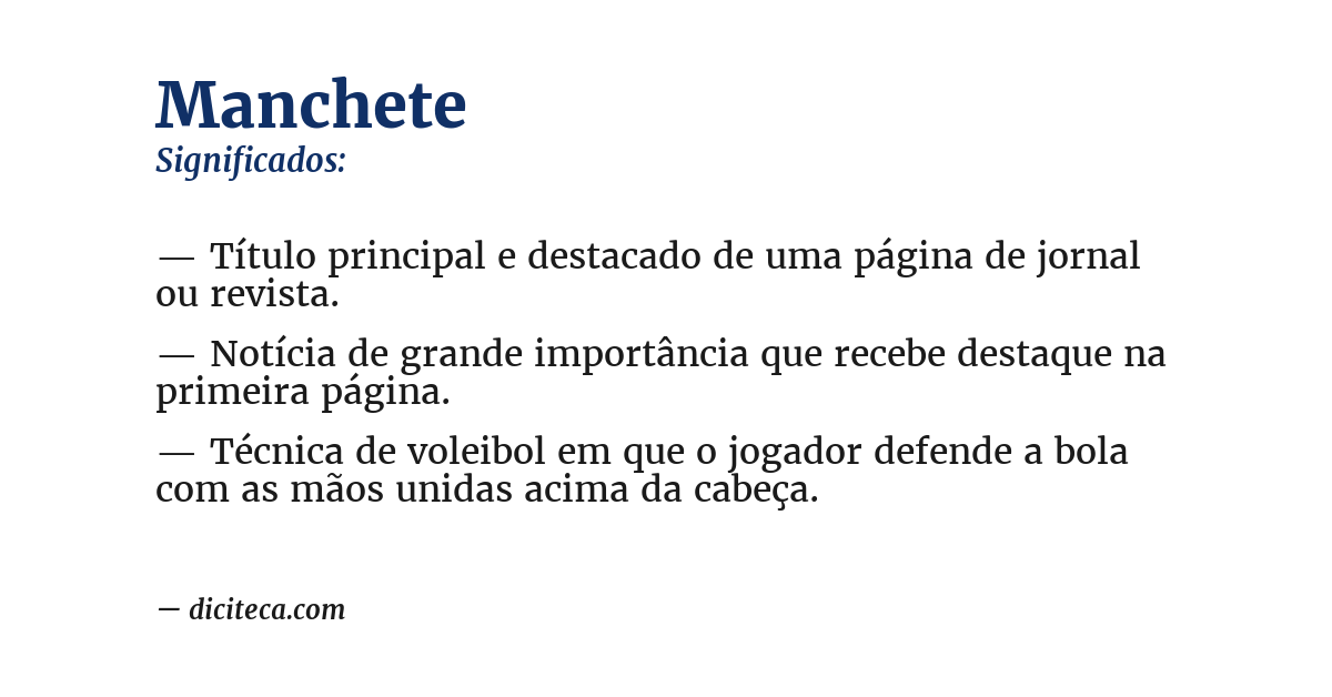 Significado de manchete