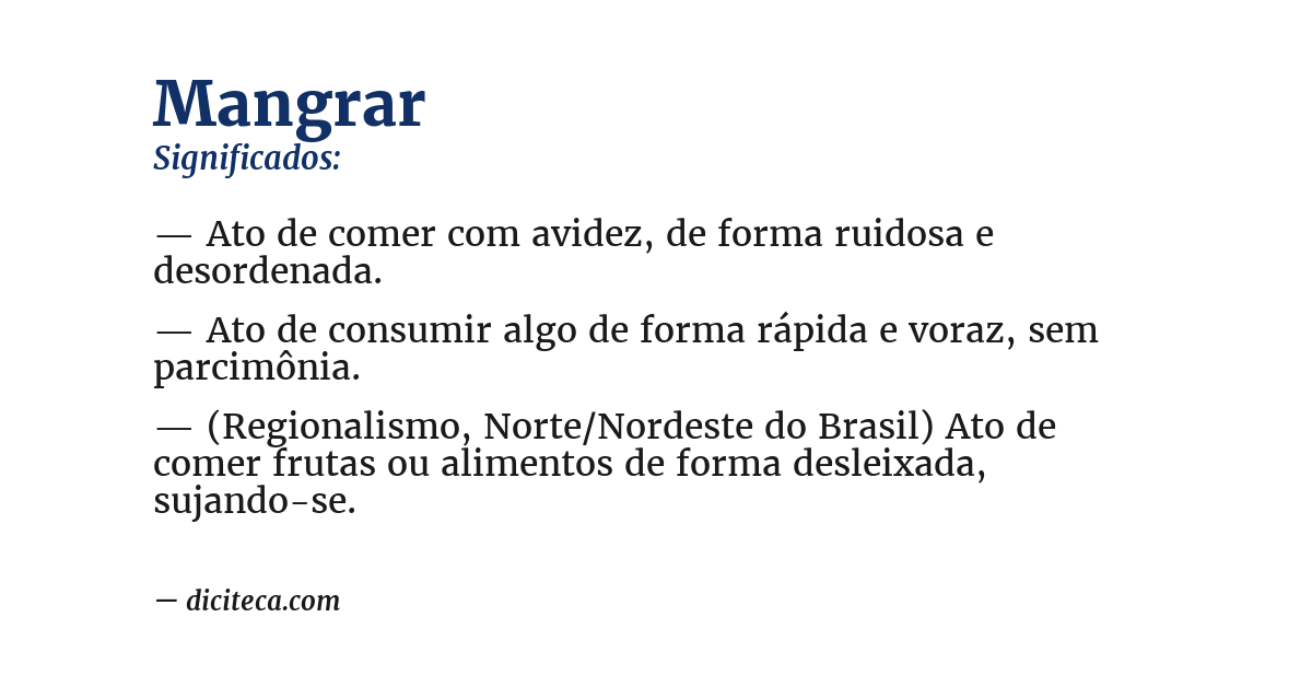 Significado de mangrar