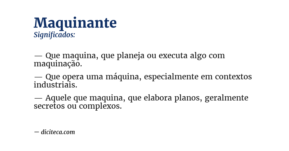 Significado de maquinante