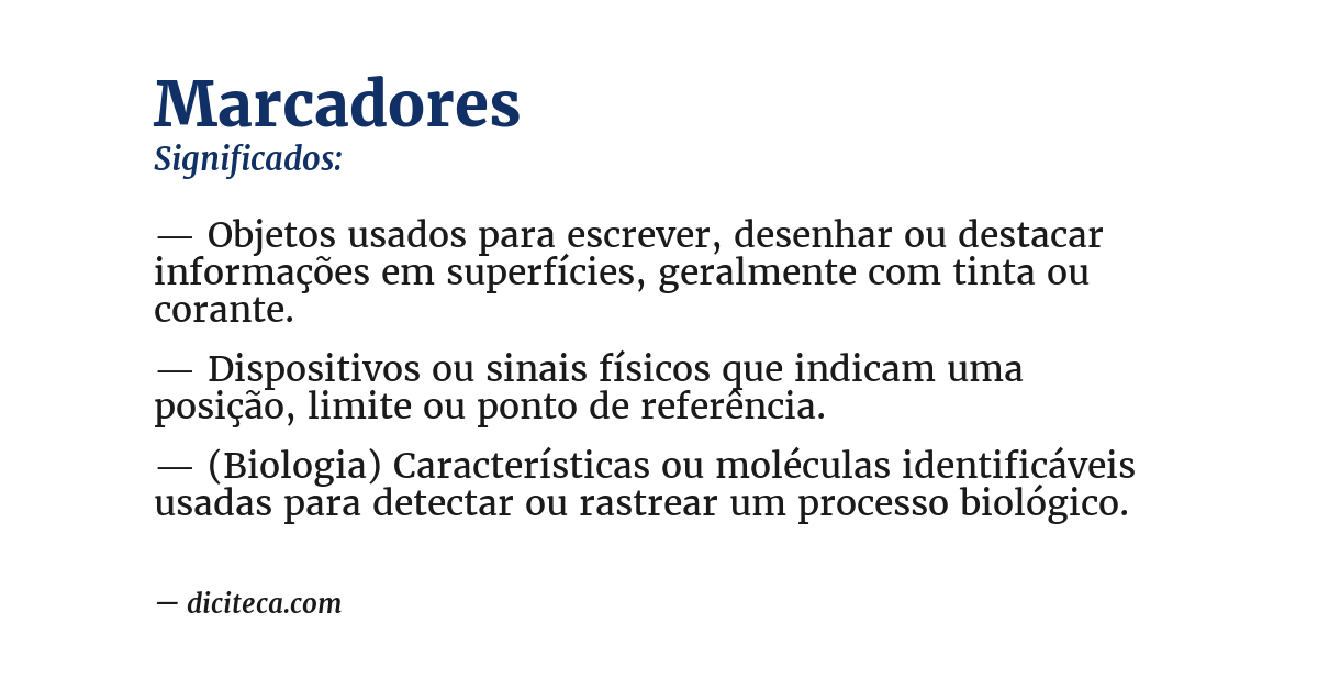 Significado de marcadores