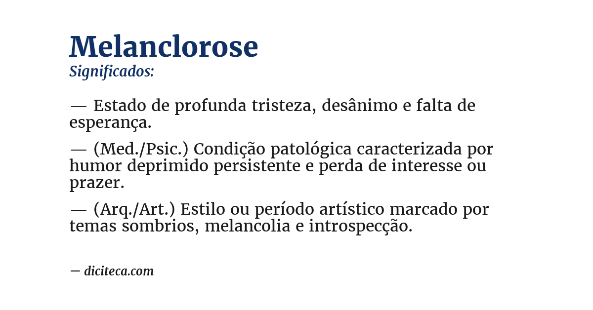 Significado de melanclorose