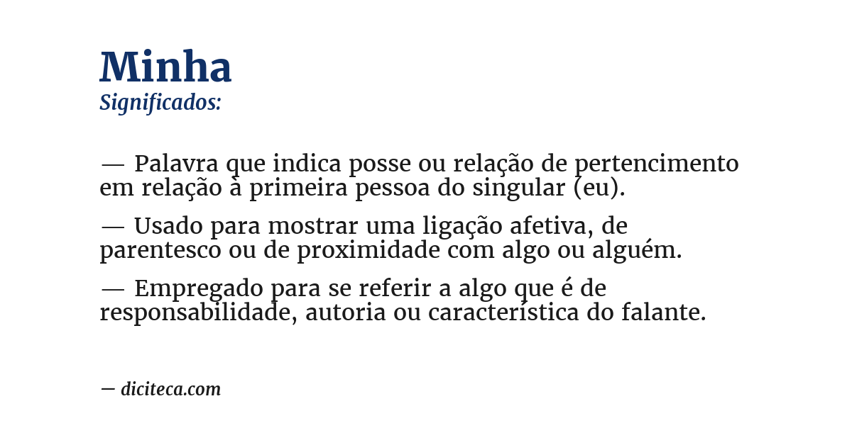 Significado de minha