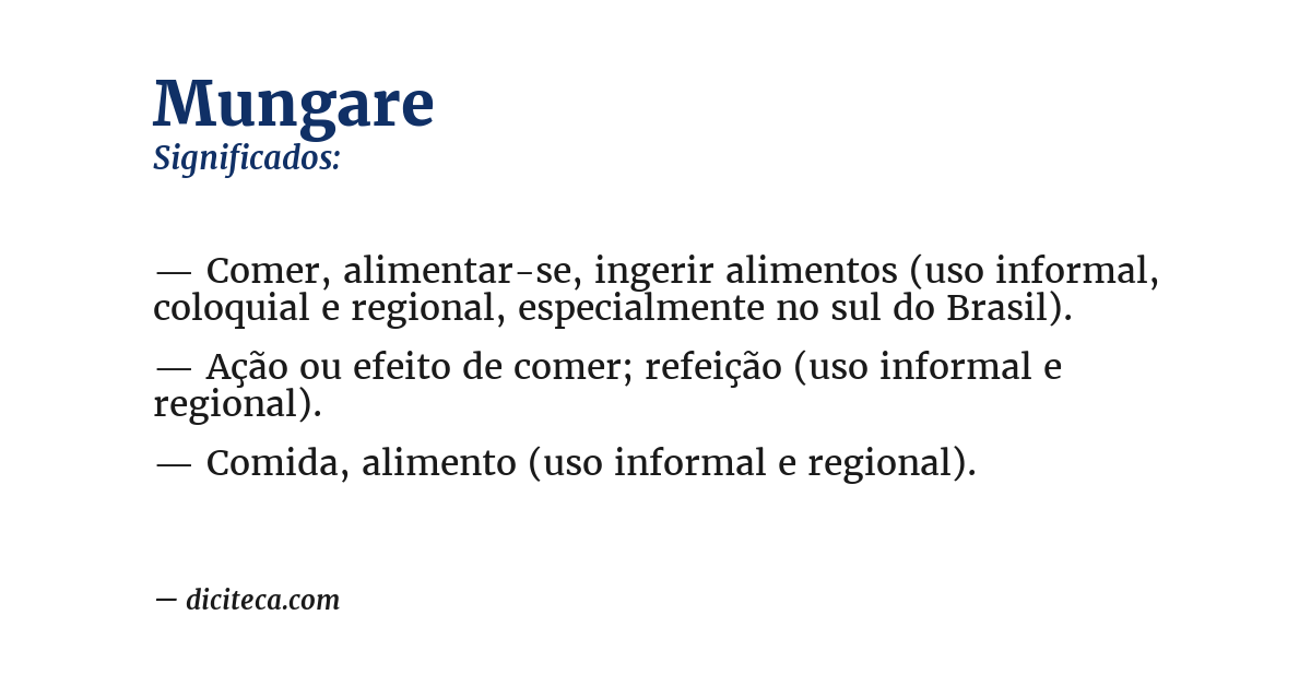 Significado de mungare