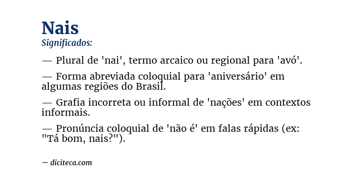 Significado de nais
