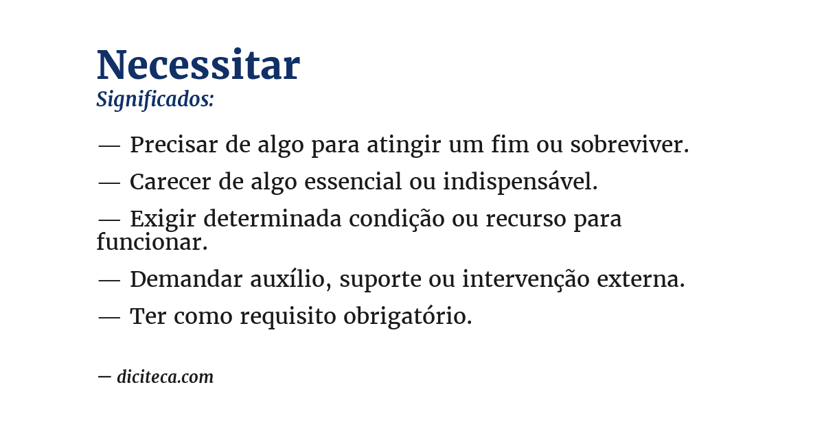 Significado de necessitar